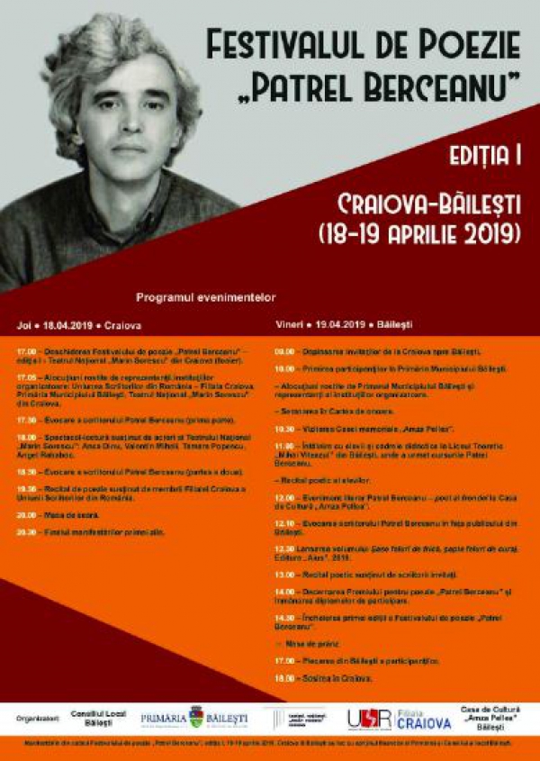 Festivalul de Poezie „Patrel Berceanu” – ediţia I, Craiova-Băileşti